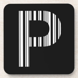 Dessous-de-verre CODE À BARRES DE LA LETTRE P Premier motif de code