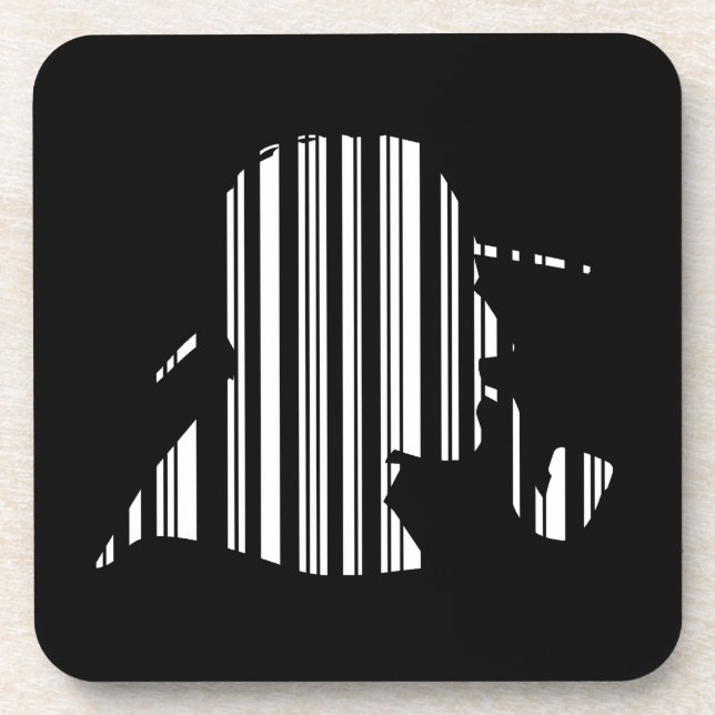 Dessous-de-verre CODE BARRE DÉTECTIVE Modèle de code-barres fumeur  (Devant)