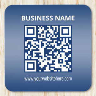 Dessous-de-verre Code QR   Bleu (ou toute couleur)