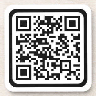 Dessous-de-verre Code QR moderne éditable Noir Blanc ou toute cou