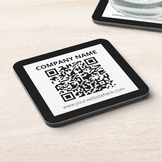Dessous-de-verre Code QR modifiable et conception personnalisée sim (Côté gauche)