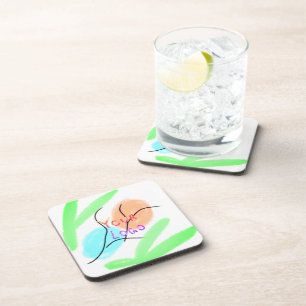 Dessous-de-verre Code QR personnalisé simple ajoutez votre nom logo