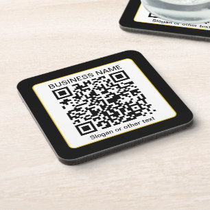 Dessous-de-verre Code QR scannable modifiable + Nom de votre entrep