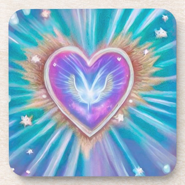 Dessous-de-verre Coeur avec ailes à l'intérieur (Devant)