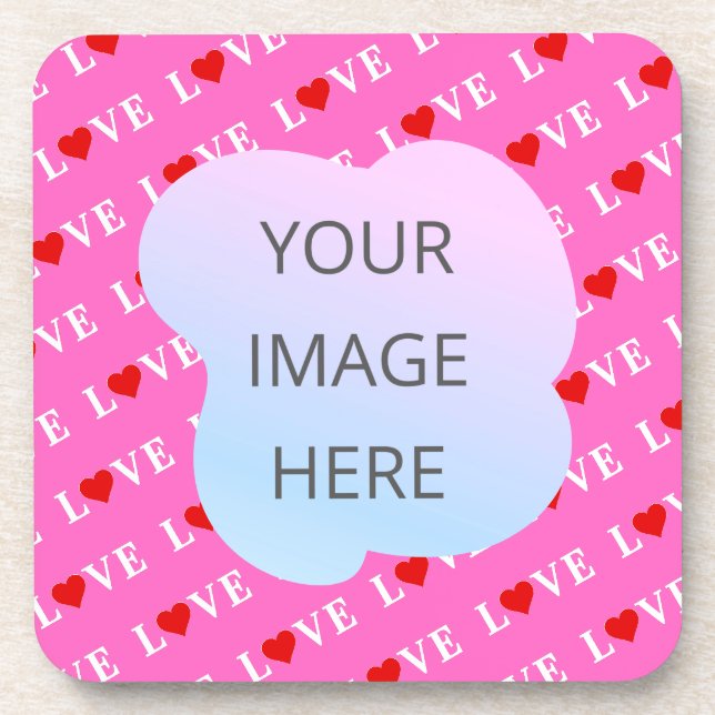 Dessous-de-verre Coeur d'amour rose élégant (Devant)