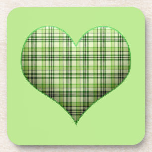 Dessous-de-verre Coeur feuilleté vert rétro St Patrick