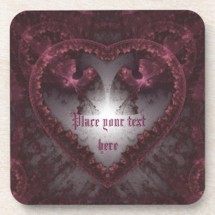 Dessous-de-verre Coeur gothique pourpre 001