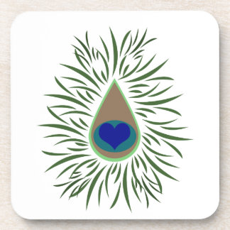 Dessous-de-verre Coeur oculaire Peacock en forme