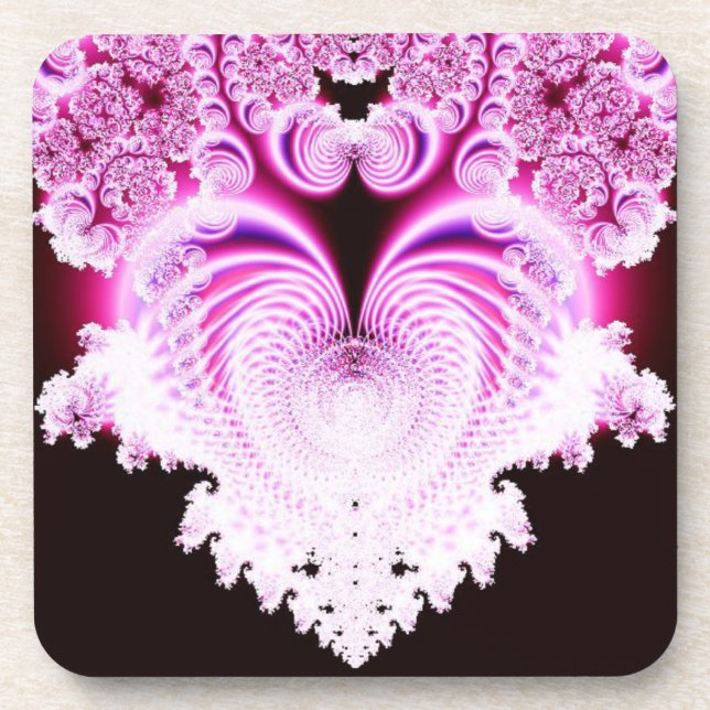 Dessous-de-verre Coeur rose gelé (Devant)