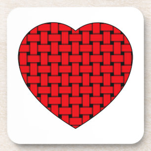Dessous-de-verre Coeur rouge tressé