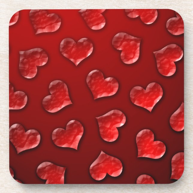 Dessous-de-verre Coeurs cristaux (Devant)