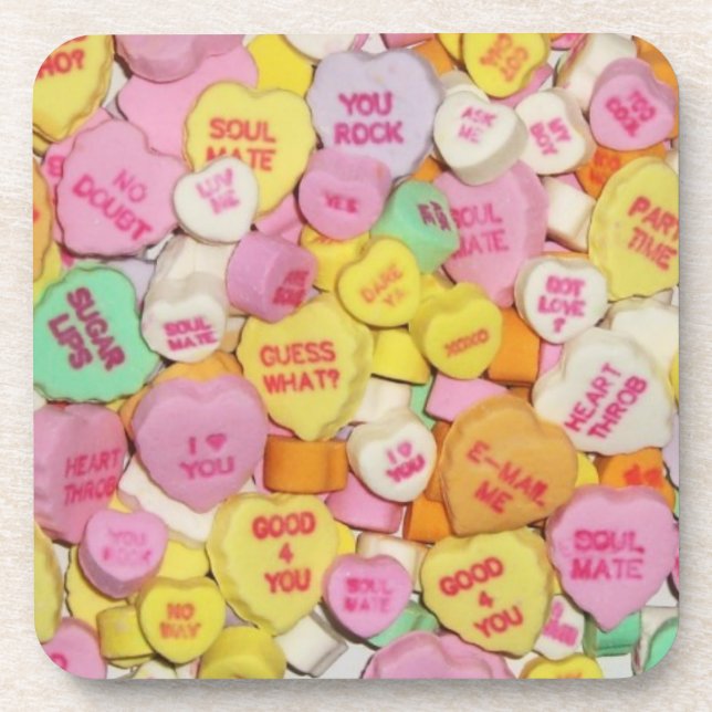 Dessous-de-verre Coeurs de bonbons Valentine (Devant)