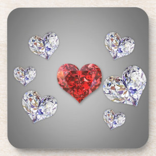 Dessous-de-verre Coeurs de diamants précieux et élégants