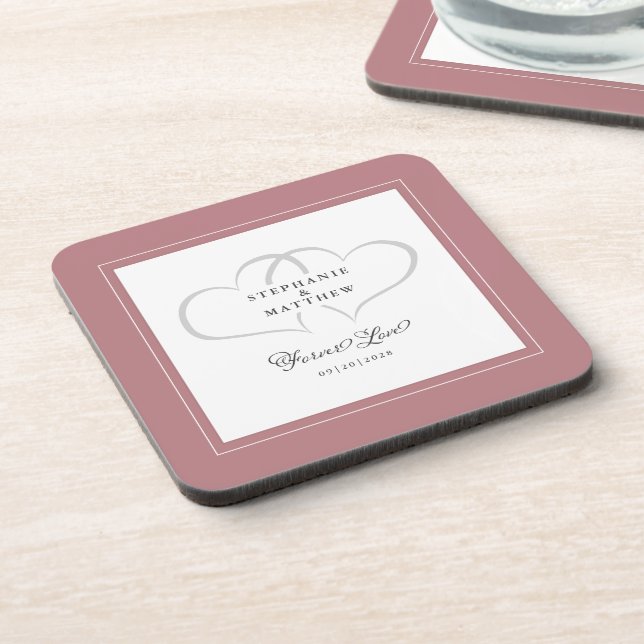 Dessous-de-verre Coeurs de mariage élégant pour toujours l'amour Du (Côté gauche)