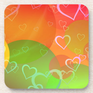 Dessous-de-verre Coeurs et ballons colorés Conception abstraite