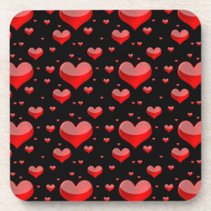 Dessous-de-verre Coeurs rouges tombants (Vous Choisissez Couleur Ar