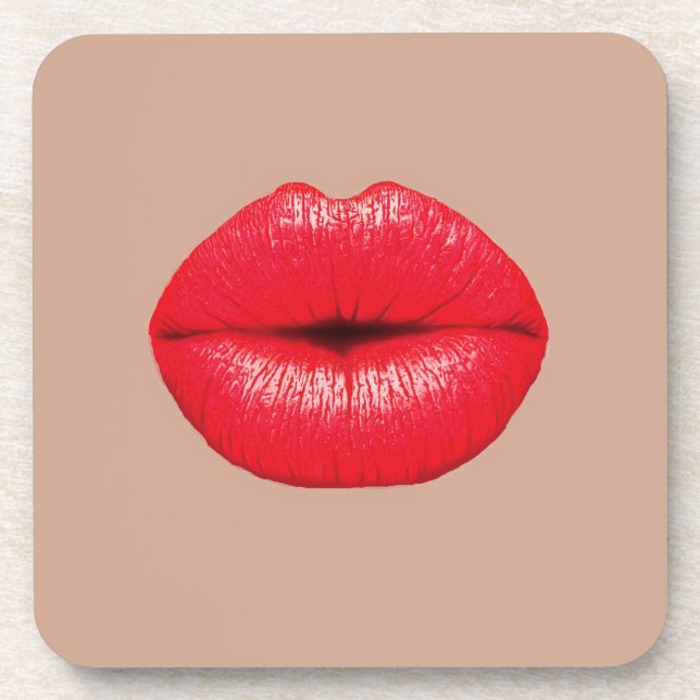 Dessous-de-verre Coffee Lips baiser pop art (Devant)