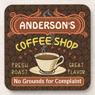 Dessous-de-verre Coffee shop with Mug Create Your Own Personalized