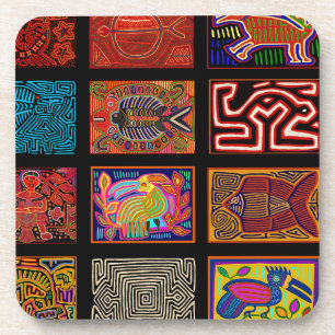 Dessous-de-verre Collage de Kuna Indian Mola
