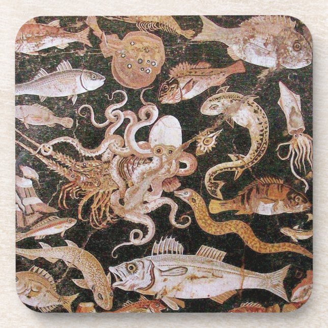 DESSOUS-DE-VERRE COLLECTION DE POMPEII/OCÉAN - SCÈNE DE VIE MARINE (Devant)