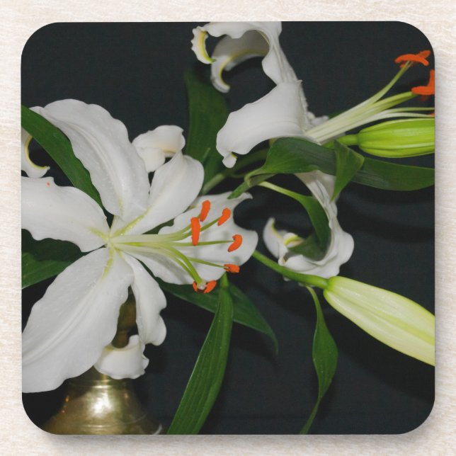 Dessous-de-verre Collection Irlandaise de laiton et de fleurs (Devant)