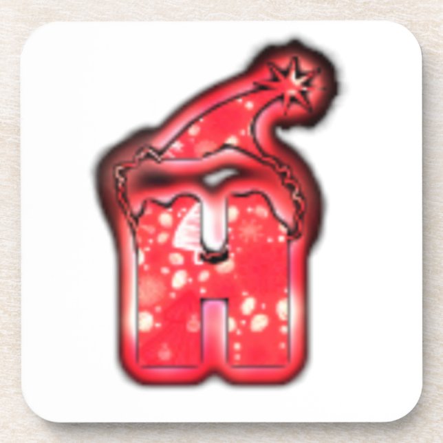 Dessous-de-verre Collection moderne de chapeaux de Santa. (Devant)