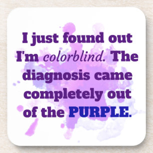 Dessous-de-verre Colorblind Funny Joke Purple Blue
