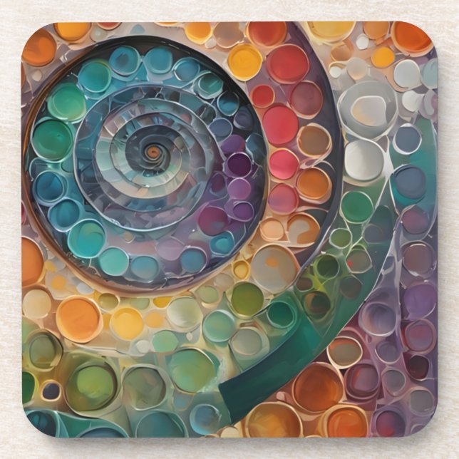 Dessous-de-verre colorés et modernes, décossés (Devant)