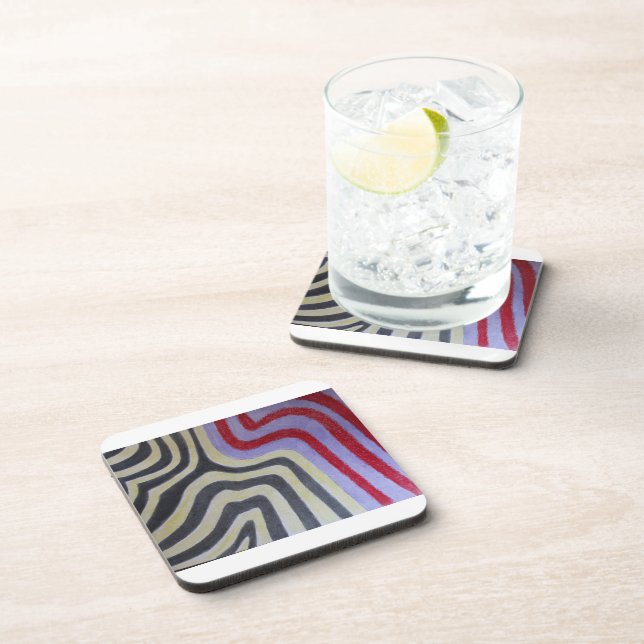 Dessous-de-verre Coloured Waves Hard Plastic Coaster (Côté Droit)