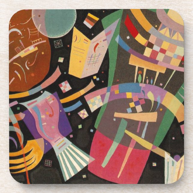 Dessous-de-verre Composition Kandinsky 10 Peinture Abstraite (Devant)