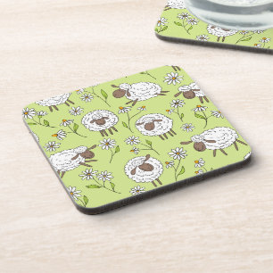 Dessous-de-verre Compter les moutons sur le vert de rosée miel