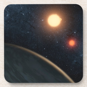 Dessous-de-verre Concept de l'artiste illustrant Kepler-16b.