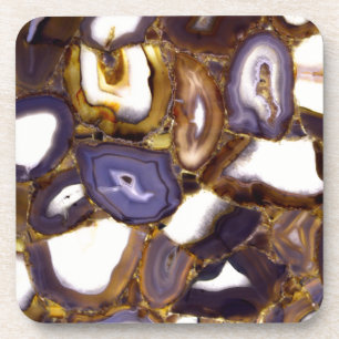 Dessous-de-verre Conception d'Agate blanc Brown violet
