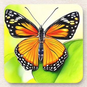 Dessous-de-verre Conception de détail d'aile de papillon