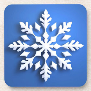 Dessous-de-verre Conception de flocon de neige blanc détaillé