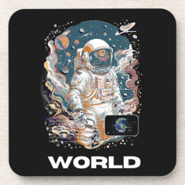 Dessous-de-verre Conception de l'astronaute mondiale