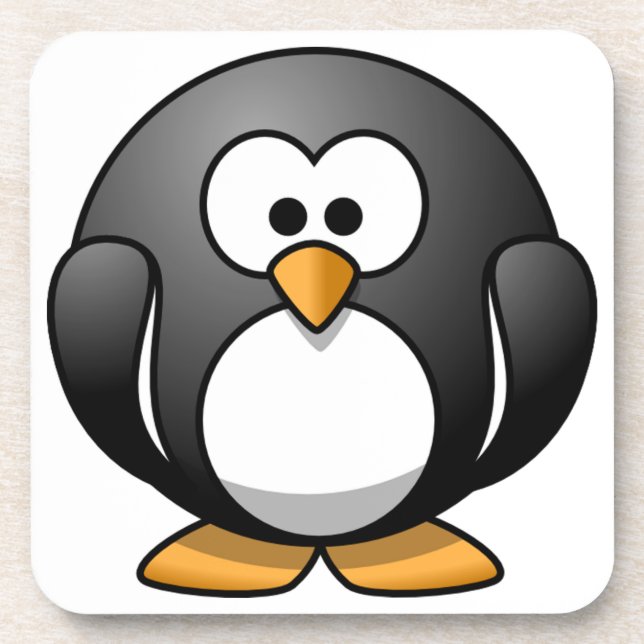 Dessous-de-verre Conception de pingouins ronds mignons (Devant)