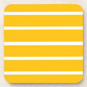 Dessous-de-verre Conception de rayures jaunes et blanches