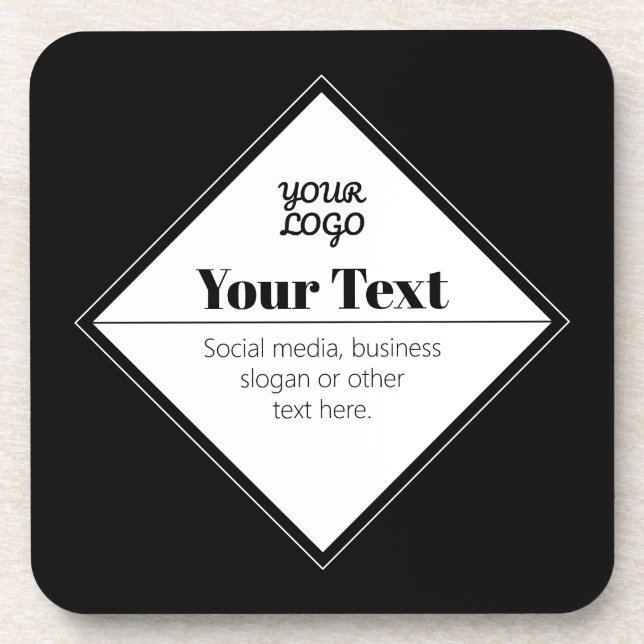 Dessous-de-verre Conception de texte moderne éditable & Votre logo (Devant)