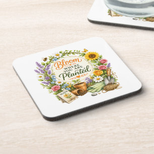 Dessous-de-verre Conception Inspirante de Jardin Floral Aquarelle