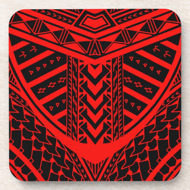 Dessous-de-verre Conception Samoane tribale de tatouage dans la (Devant)