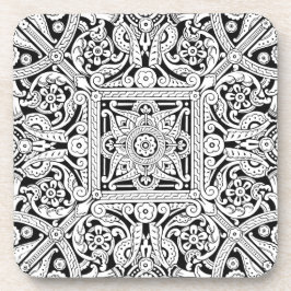 Dessous-de-verre Conception stylisée de panneau de plafond, 1870