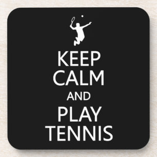 Dessous-de-verre Conserver le calme et jouer Tennis dessous de verr