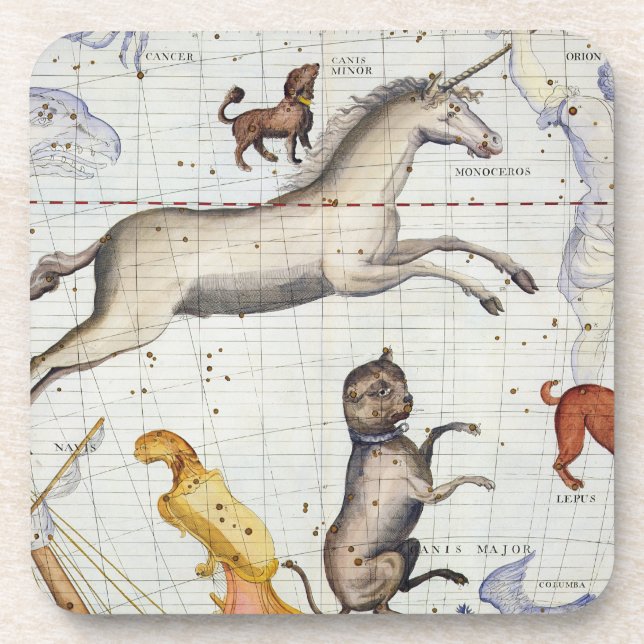 Dessous-de-verre Constellation de Monoceros avec le commandant de (Devant)