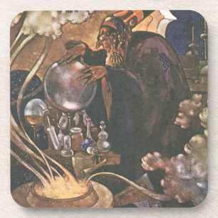 Dessous-de-verre Conte de fées vintage, Aladdin et Lampe magique