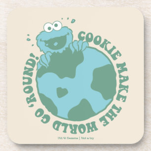 Dessous-de-verre Cookie Monster   Les cookies font tourner le monde