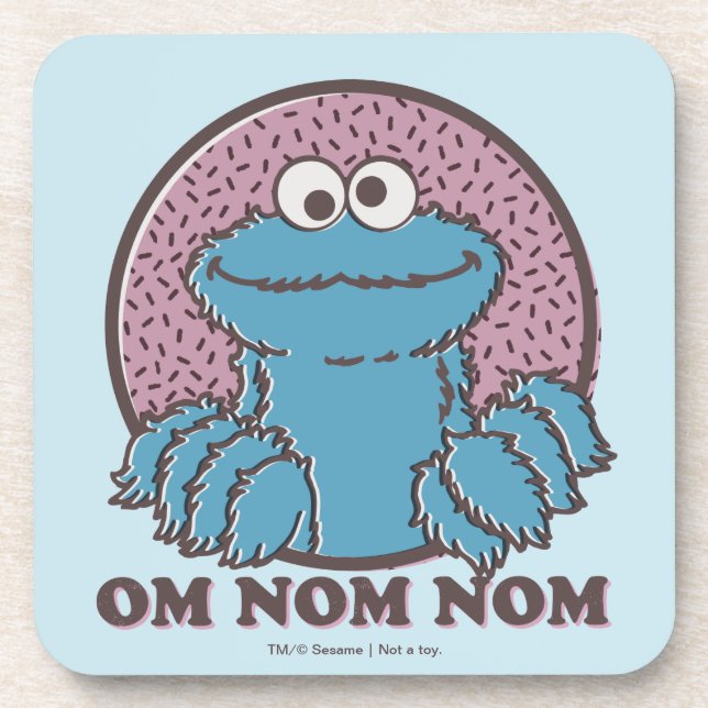 Dessous-de-verre Cookie Monster | Om Nom Nom (Devant)