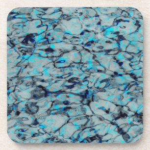 Dessous-de-verre Cool, art numérique moderne d'aquarelle bleue
