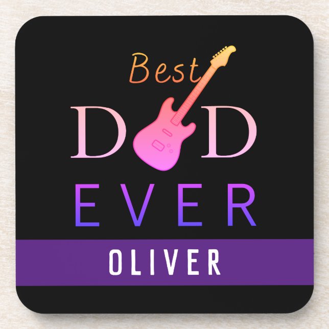 Dessous-de-verre Cool Guitare moderne Meilleure Fête des pères papa (Devant)