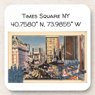 Dessous-de-verre Coordonnées de la carte NY du Carré Times Style Vi